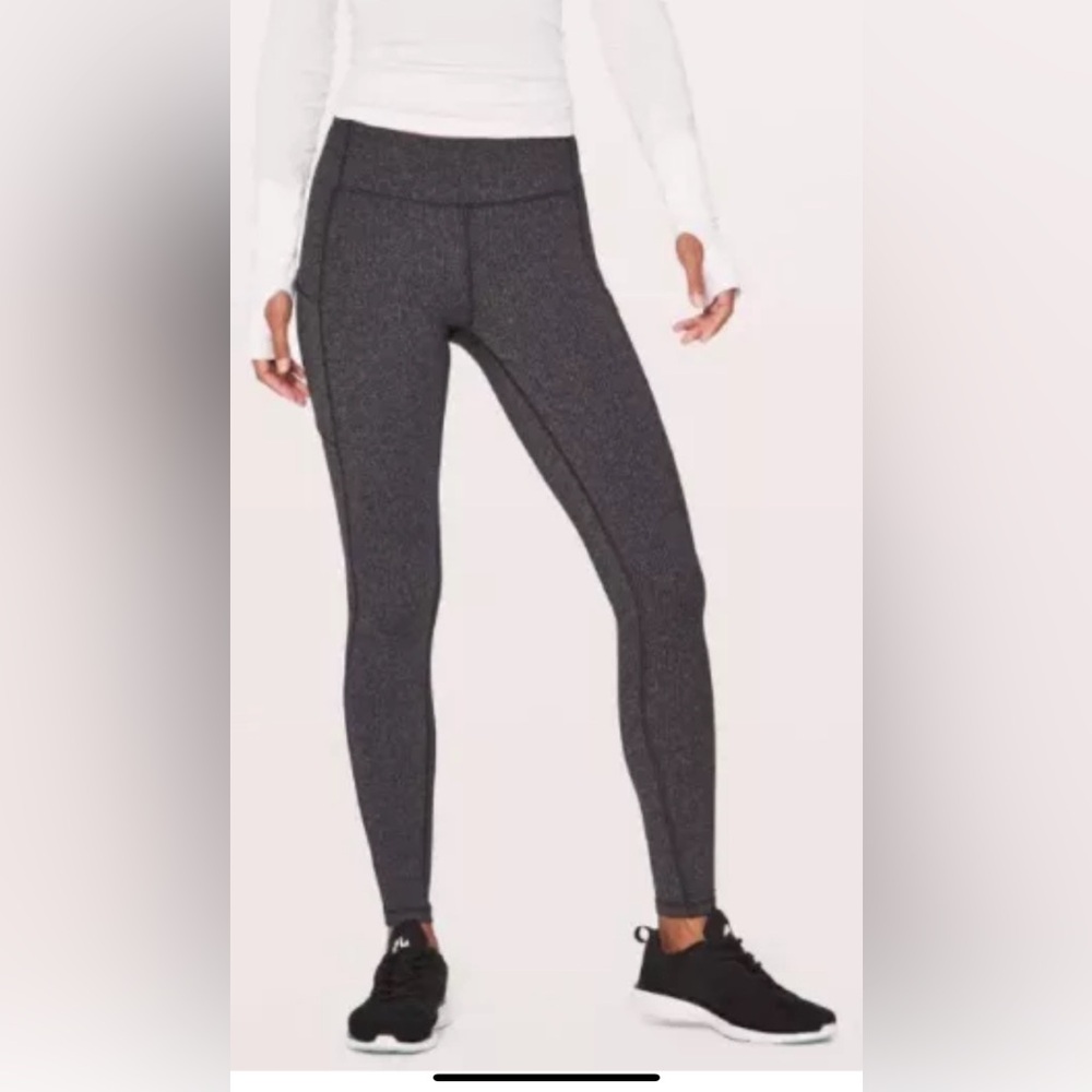 Lululemon Speed Up Tight Power Luxtreme Variegated Knit Heathered Black 4